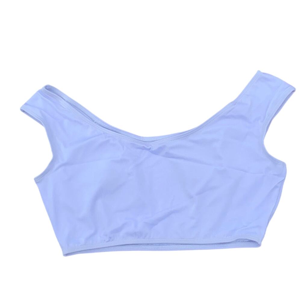 Nicolita White Swim Top 14 Scoop Neck Tank Cropped Bikini Top Bathing Suit New